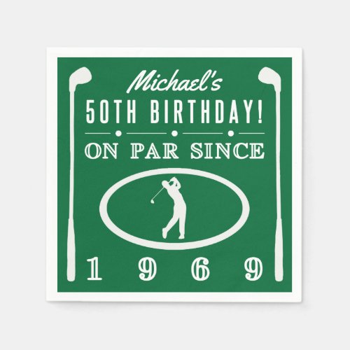 1969 50th Birthday For Golfers Napkins