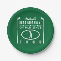 1969 50th Birthday For Golfers Paper Plate