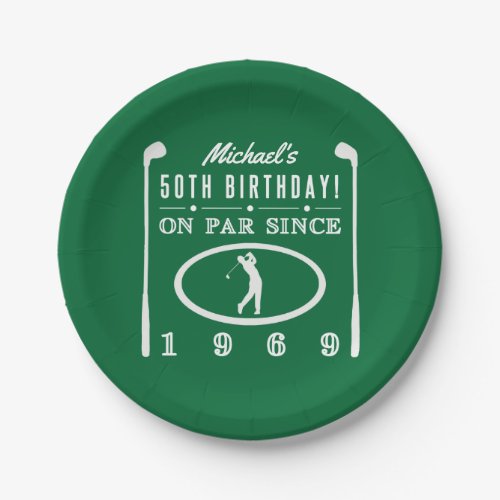 1969 50th Birthday For Golfers Paper Plates