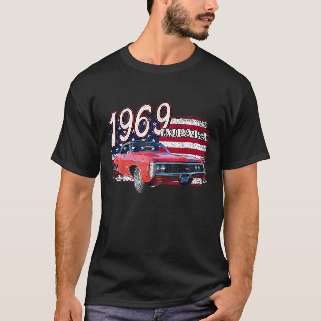 1969 69 impala lowrider ss 4th Of July American T-Shirt (Front)