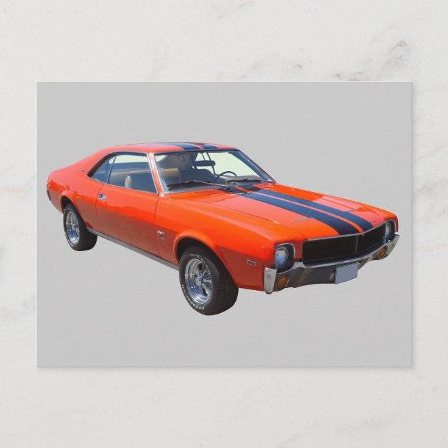 1969 AMC Javlin Muscle Car Postcard (Front)