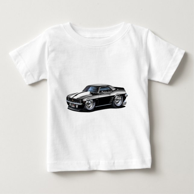 1969 Camaro Black-White Car Baby T-Shirt (Front)
