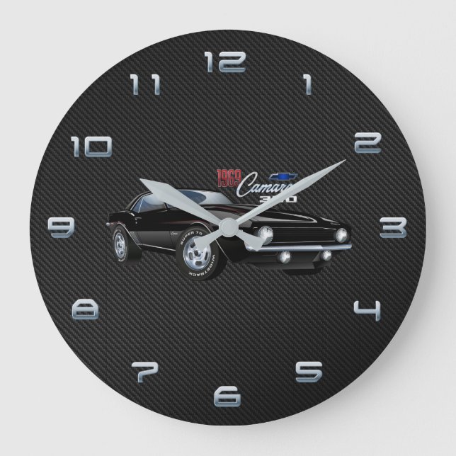 1969 Camaro Illustration Large Clock (Front)