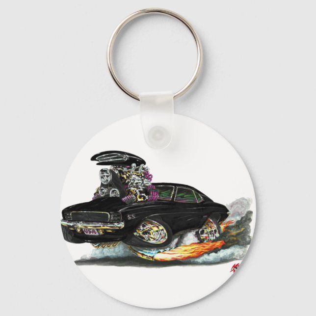 1969 Camaro RS SS Black Car Keychain (Front)
