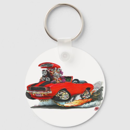 1969 Camaro RS SS Red_Black Convertible Keychain