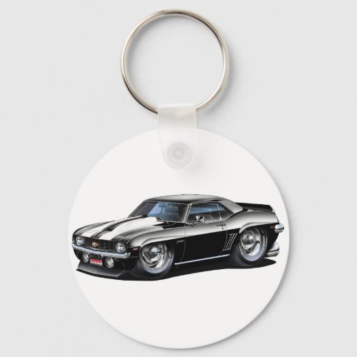 1969 Camaro SS Black-White Car Keychain