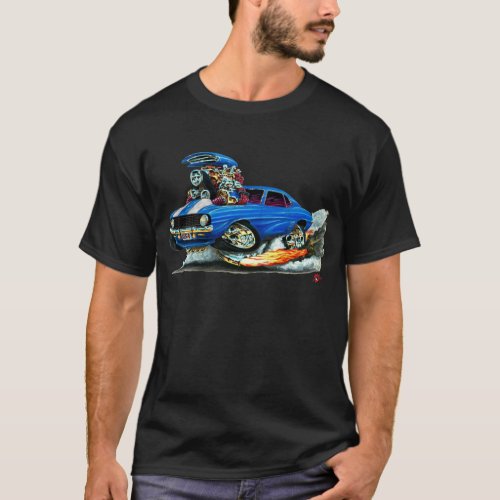 1969 Camaro SS Blue_White Car T_Shirt