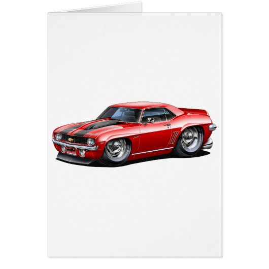 1969 Camaro SS Red-Black Car Cards (Front)