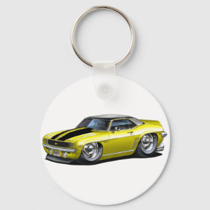 1969 Camaro Yellow-Black Top Car Keychain