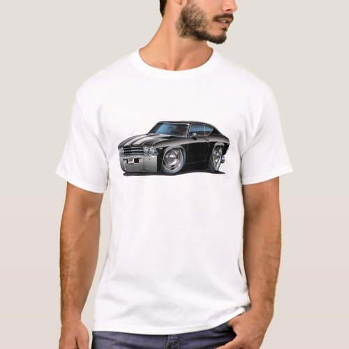 1969 Chevelle Black_White Car T_Shirt