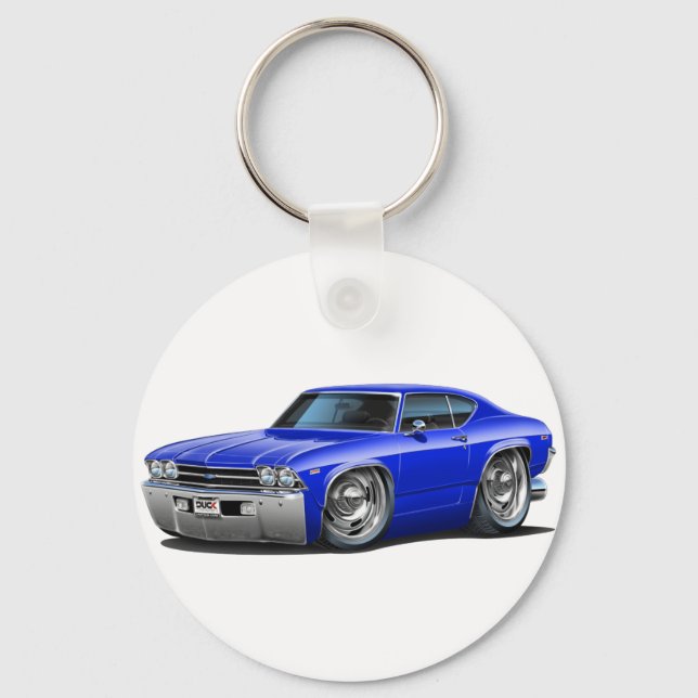1969 Chevelle Blue Car Keychain (Front)