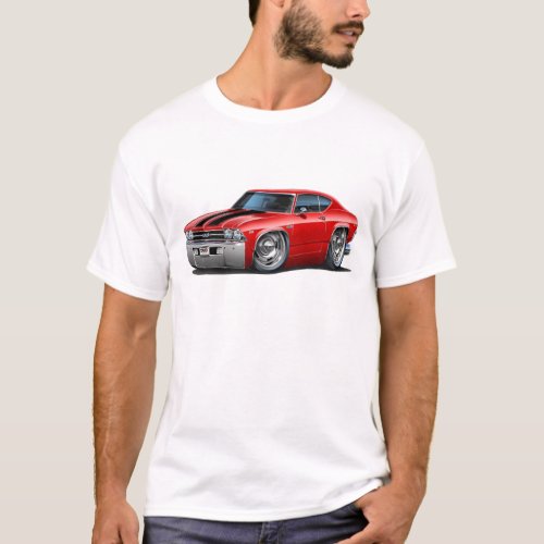 1969 Chevelle Red_Black Car T_Shirt