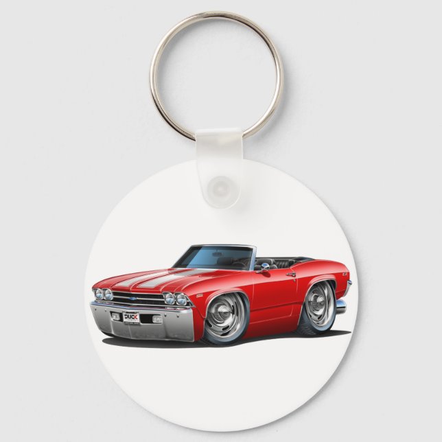 1969 Chevelle Red-White Convertible Keychain (Front)