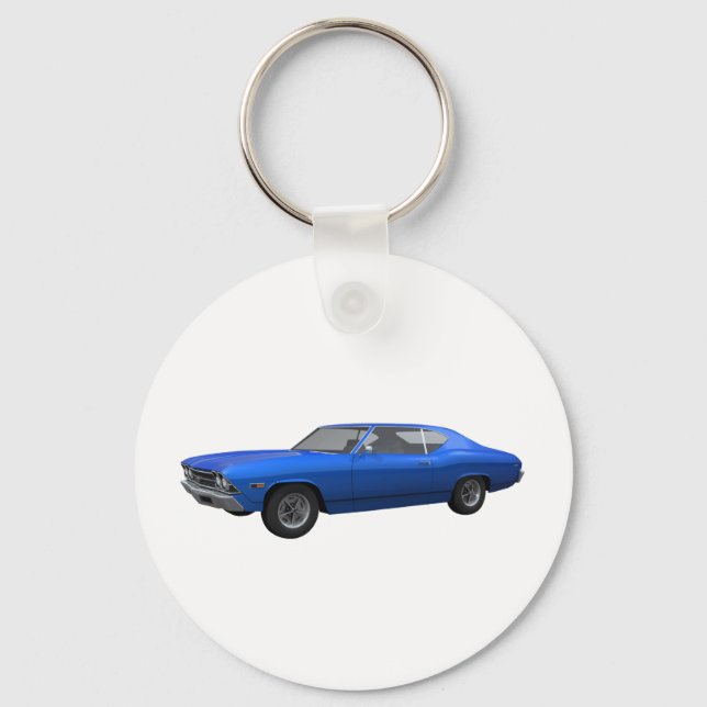 1969 Chevelle SS: Blue Finish Keychain (Front)