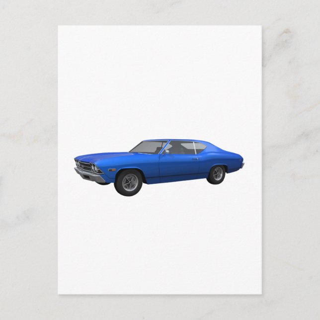1969 Chevelle SS: Blue Finish Postcard (Front)