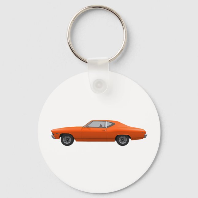 1969 Chevelle SS: Orange Finish Keychain (Front)