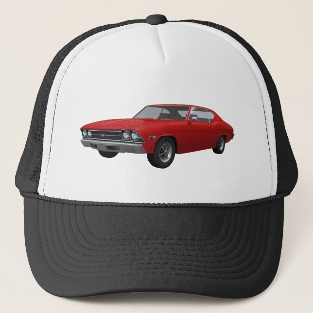 1969 Chevelle SS: Red Finish Trucker Hat (Front)