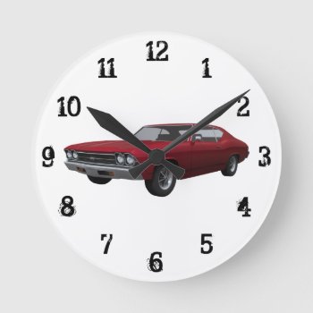 1969 Chevelle Ss: Wall Clock by spiritswitchboard at Zazzle