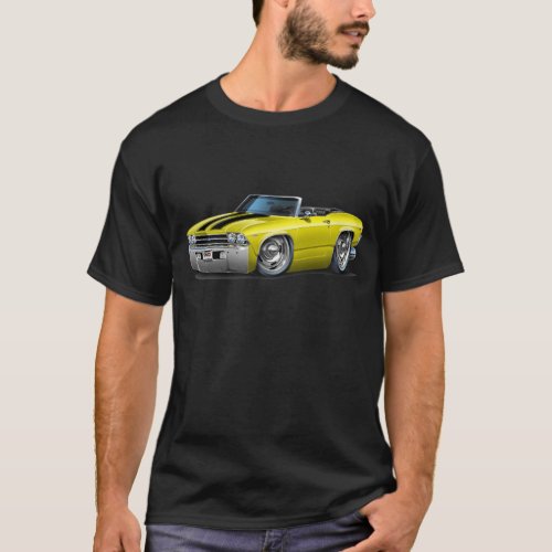 1969 Chevelle Yellow_Black Convertible T_Shirt