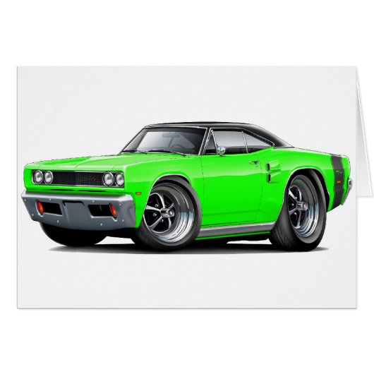 1969 Coronet RT Lime-Black Top Car Cards (Front Horizontal)