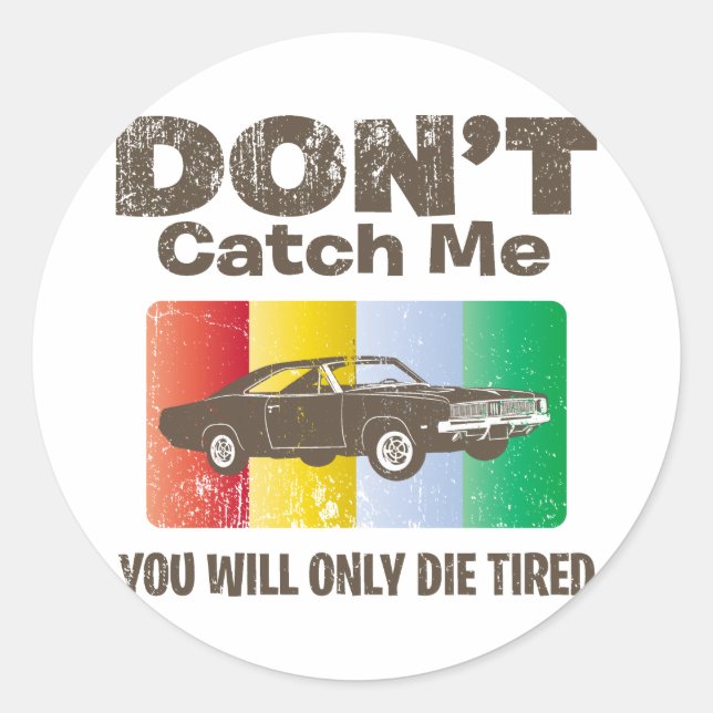 1969 Dodge Hemi Charger Classic Round Sticker (Front)