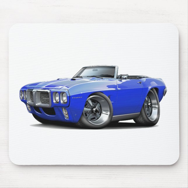 1969 Firebird Blue Convertible Mouse Pad (Front)