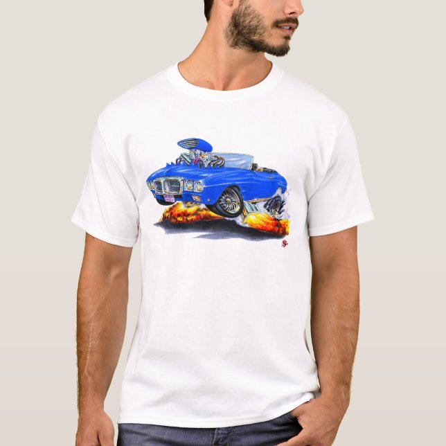 1969 Firebird Blue Convertible T-Shirt (Front)