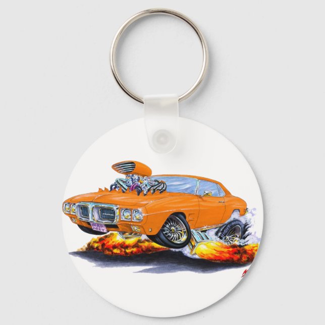 1969 Firebird Orange Car Keychain (Front)