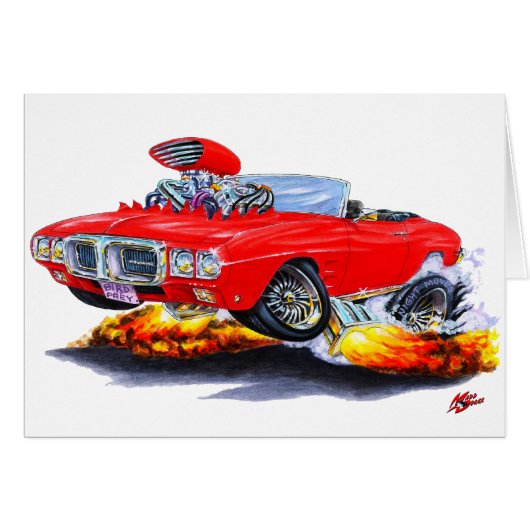 1969 Firebird Red Convertible Cards (Front Horizontal)