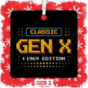 1969 Gen X Classic Retro Gamer Gaming Birthday Metal Ornament