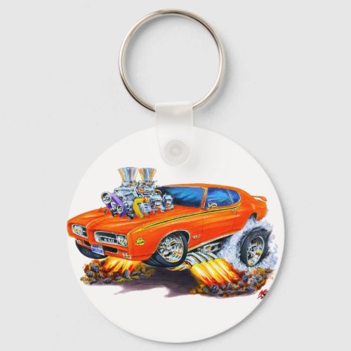 1969 GTO Judge Orange Car Keychain