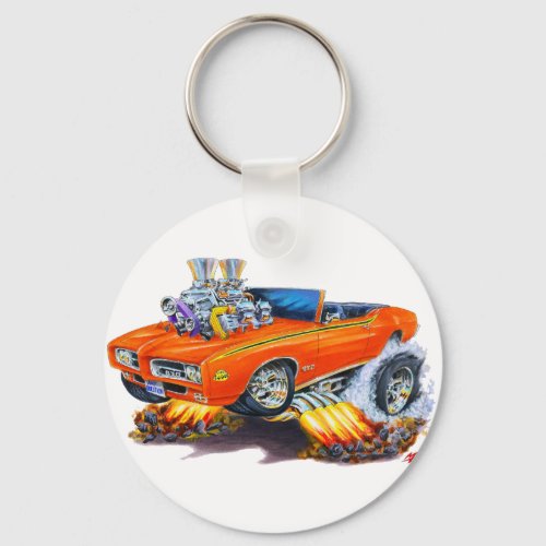 1969 GTO Judge Orange Convertible Keychain