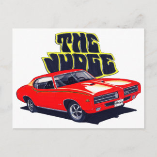 1969 GTO Judge Red Car Postcard