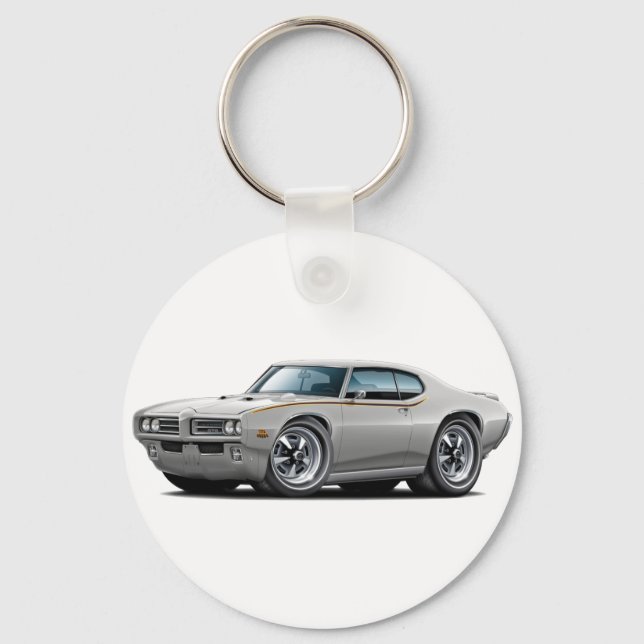 1969 GTO Judge Silver Car Keychain (Front)