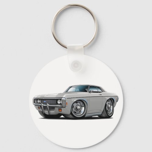 1969 Impala Silver-Black Top Car Keychain
