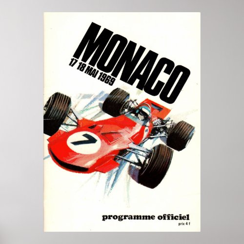 1969 Monaco grand prix Poster