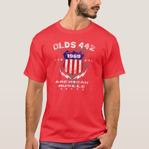1969 Olds 442 American Muscle v3 T_Shirt