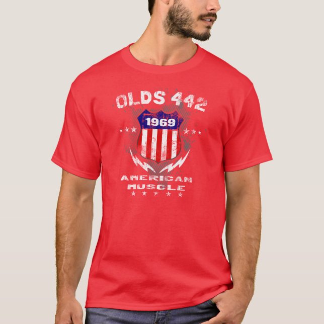 1969 Olds 442 American Muscle v3 T-Shirt (Front)