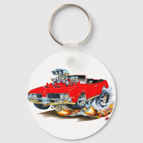 1969 Olds Cutlass Red Convertible Keychain