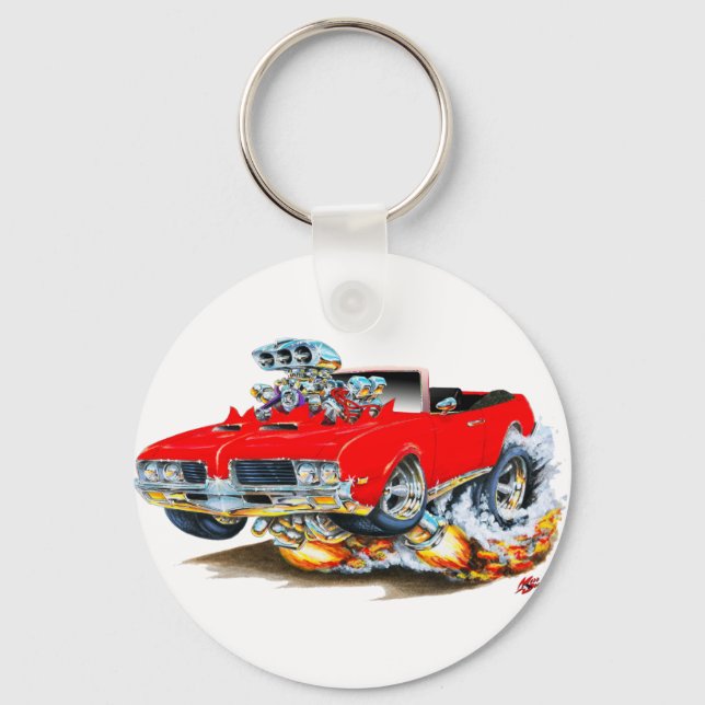 1969 Olds Cutlass Red Convertible Keychain (Front)
