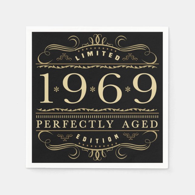 1969 Perfectly Aged 50th Birthday Napkins (Front)
