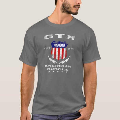 1969 Plymouth GTX American Muscle v3 T_Shirt