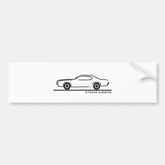 1969 Pontiac GTO Coupe Bumper Sticker (Front)