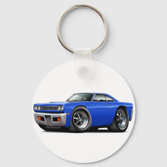 1969 Roadrunner Blue Car Keychain (Front)