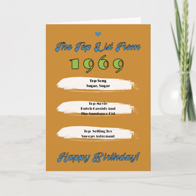 1969 Top List Birthday Card (Front)