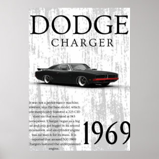 1969 vintage car poster