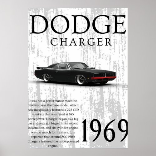 1969 vintage car  poster