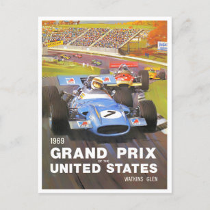 1969 Watkins Glen Grand Prix Postcard