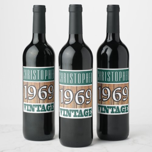 1969 Year of Birth Wine Label