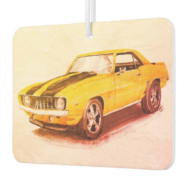 1969 Yellow Camaro Air Freshener (Left)